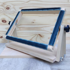 Wooden Table Stand with Gripper Strip for Rug Hooking / Punch Needle Optional Size Frame, Poplar/Pine