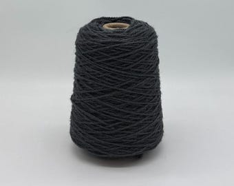 Charcoal #67 Wool Rug Yarn 100% New Zealand Wool Ready for Use ~ 3 Ply Thick, 1 lb. on a Cone