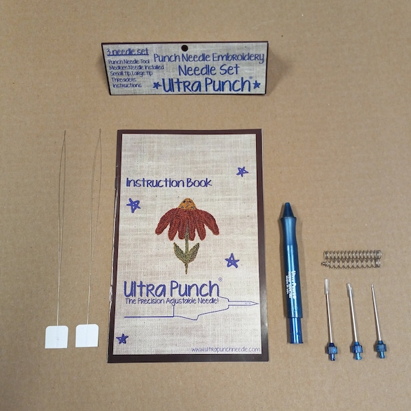ULTRA Punch Needle 3 Tips-Small, Medium and Large with the Handbook and two Threaders