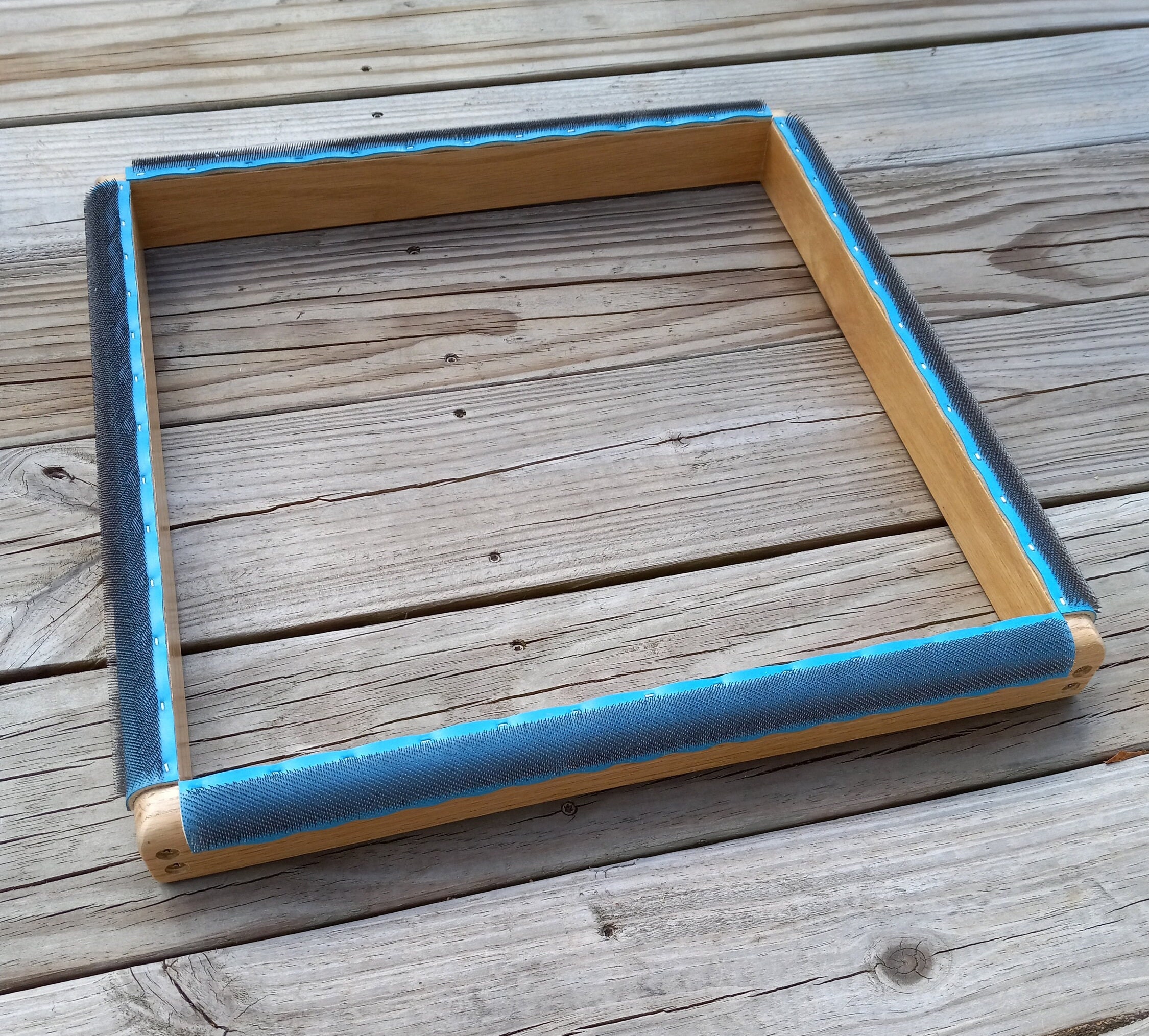 WOODEN FRAME with Gripper Strip for rug hooking / punch needle OAK, Smooth Sanded Optional Sizes