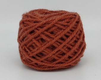 Light Terracotta #40 Wool Rug Yarn 100% New Zealand Wool Ready for Use ~ 3 Ply Thick, Optional weight -2 oz., 4 oz. or 1 lbs.