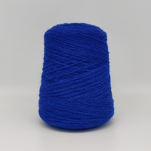 NEW!  F204 Electric Blue Wool Rug Yarn 100% New Zealand Wool Ready for Use ~ 2 Ply Thin 1 lb. on Cone.