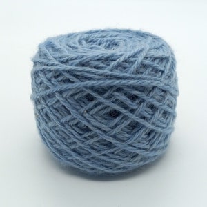 Blue # FY12 THIN (Fine Punch Needle) Wool Rug Yarn 100% Wool 1/8 lb. Ready for Use ~ 3 ply,