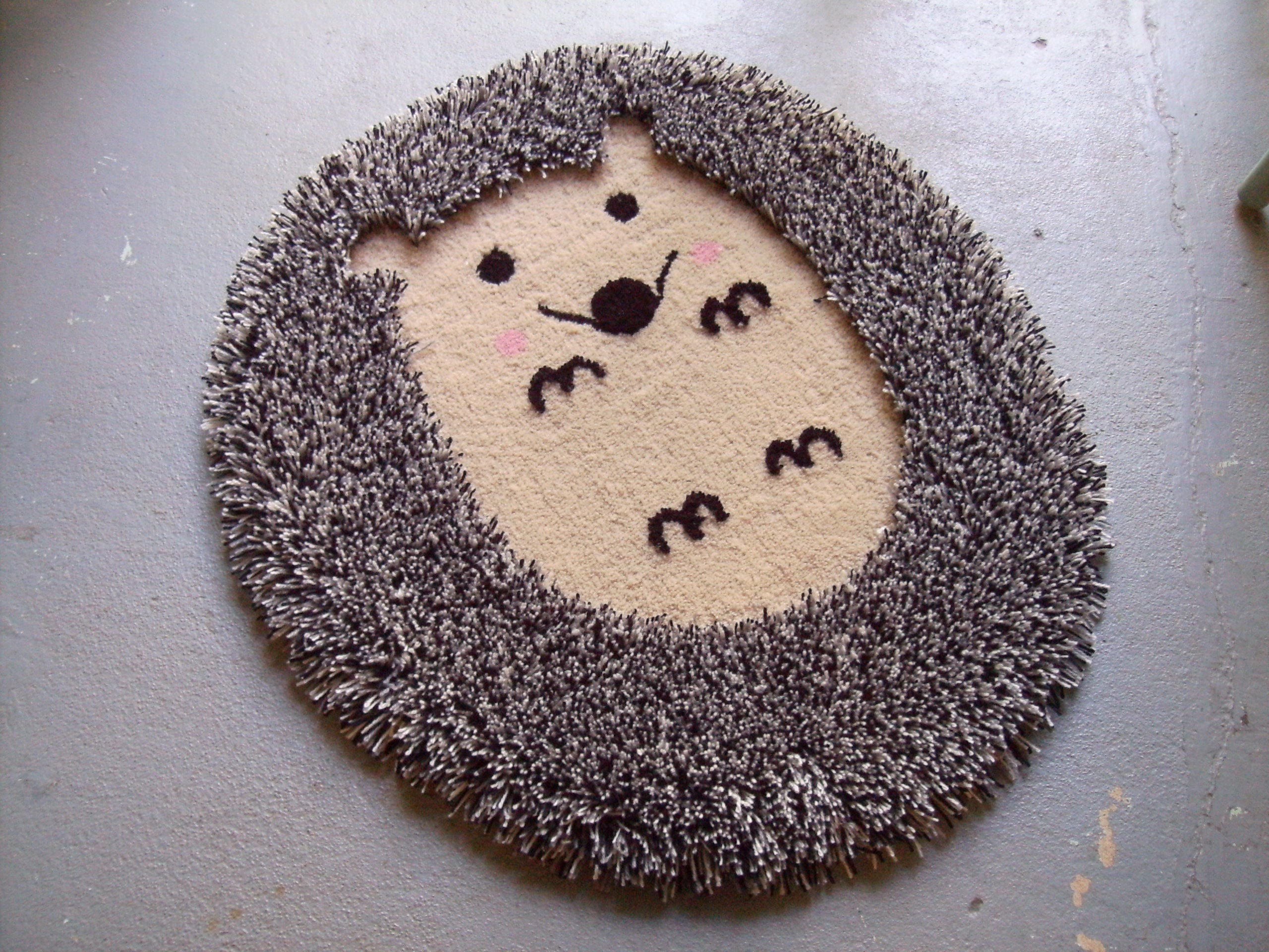 Shaggy Rug Pour La Chambre Enfants - Hedgehog- Hand Tufted Multilevel 100 % Laine