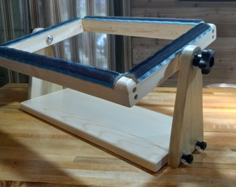 Wooden Lap Stand with Gripper Strip for Rug Hooking / Punch Needle Optional Size Frame, Poplar/Pine