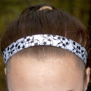 Soccer Headbands Sport Kids Headbands for Girls Soccer Gifts Choice of Sizes & Colors Soccer Team Gifts Custom Headbands image 1