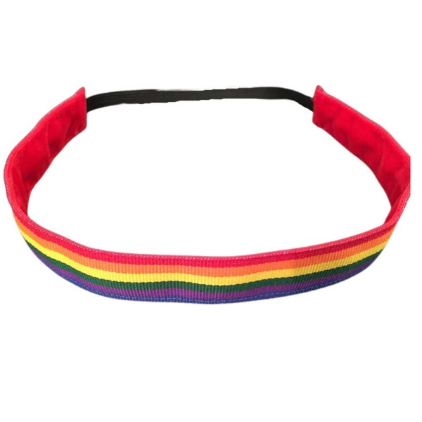 Rainbow Headband Women Gift, Choice of Size, Gay Pride Headband, Nonslip Headband Rainbow Hair Accessories