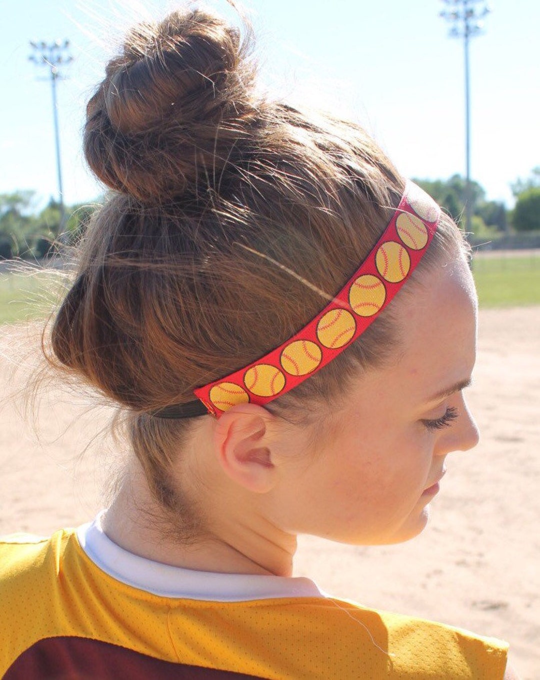 Red Softball Headband Adult, Womens Headbands for Women, Choice of Size
