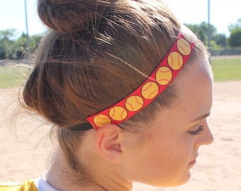 Red Softball Headband Adult, Womens Headbands for Women, Choice of Size, Team Headbands Women, Softball Team Gifts Red Headband