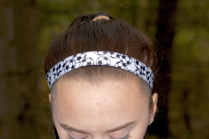 Soccer Headbands Sport Kids Headbands for Girls Soccer Gifts Choice of Sizes & Colors Soccer Team Gifts Custom Headbands image 1