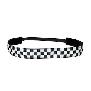 Black and White Checkered Headband, Choice of Size, Checkerboard Print Headband, Nonslip Headband for Women, Checkered Accessories for Hair
