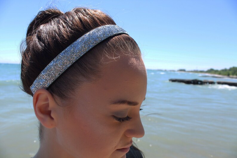 Silver Glitter Headband Adult Sports Headbands for Women Etsy