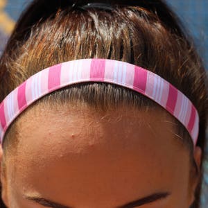 Striped Ribbon Headband Girls Hair Accessories - Team Headbands for Girls -  Choice of Size & Color - Athletic Headband Adult Gifts