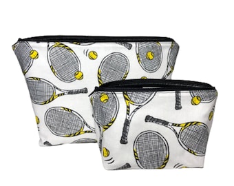 Makeup Bags Tennis Gifts for Women, Choice of Size, Girls Tennis Bag End of Season Gift, Tennis Team Gifts Make Up Bag Set,Tennis Lover Gift
