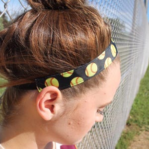 Black Headband Softball Team Gift, Non-Slip Grip, Choice of Size and Pattern