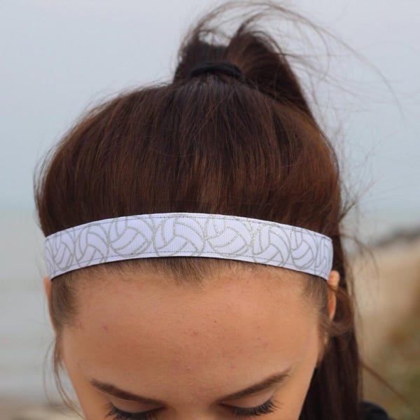 Glitter Volleyball Headband, Non-Slip Velvet Back, Team Gifts