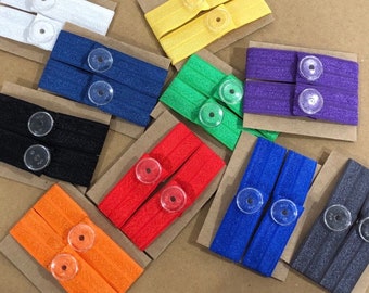 Solid Colored Shirt Ties, Shirt Clips for Women, Sleeve Clips, Sleeve Scrunchies, Snap Clips for Shirt, Sleeve Holders, Sleeve Bands