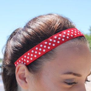 Polka Dot Headband Women, Choice of Size and Colors, Headband Polka Dots, Nonslip Headband Women