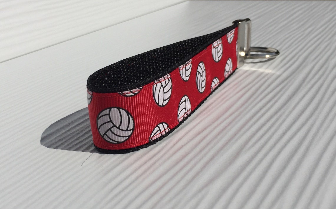Volleyball Keychain Wristlet Choice of Size and Color Key Etsy
