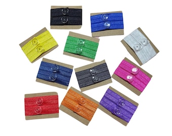 Solid Color Elastic Sleeve Clips, Shirt Ties, Set of 2