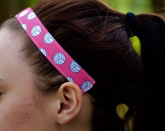 Pink Volleyball Headband, No Slip Grip, Girls Team Gift