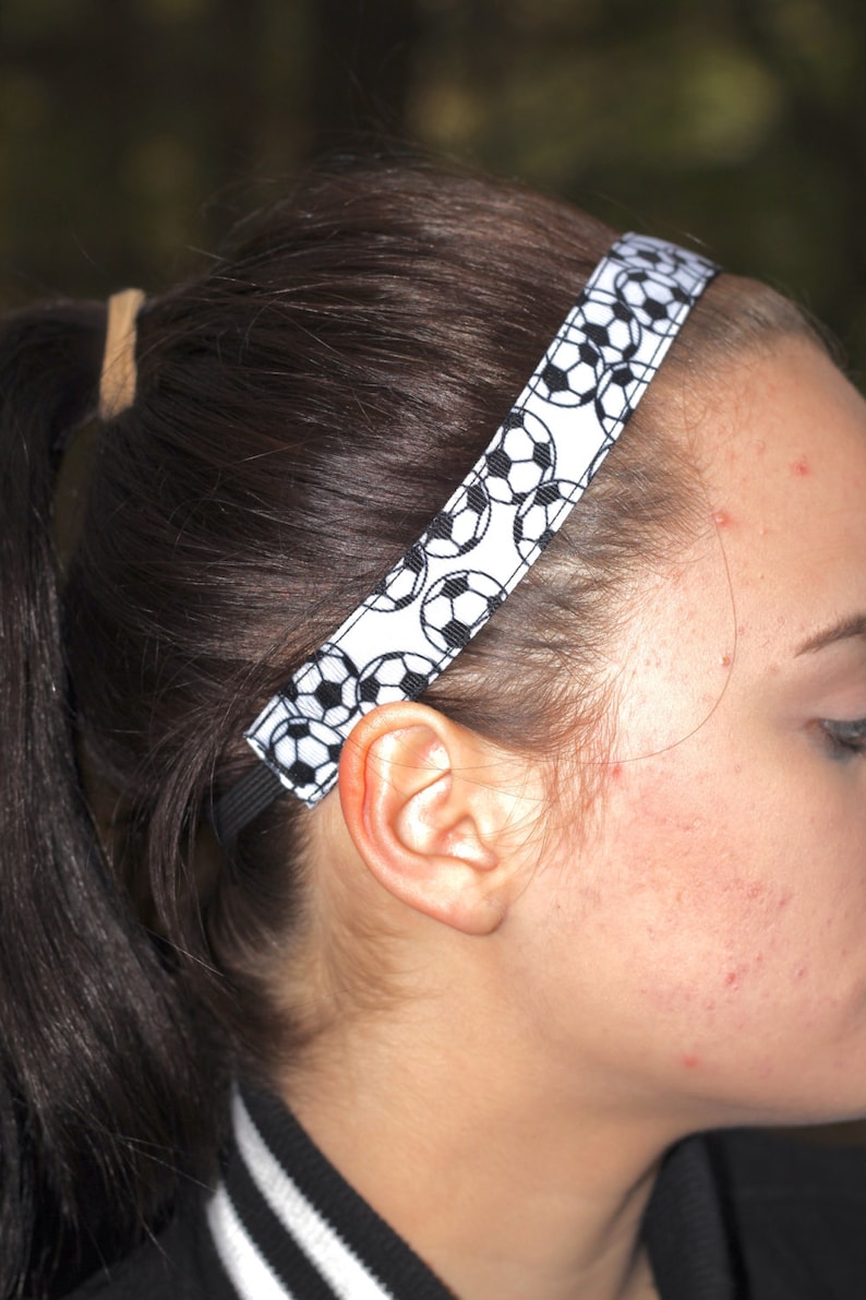 Soccer Headbands Sport Kids Headbands for Girls Soccer Gifts Choice of Sizes & Colors Soccer Team Gifts Custom Headbands image 2