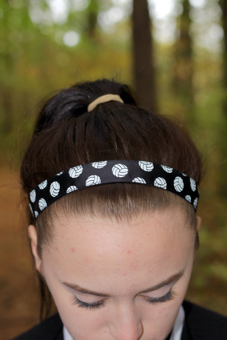 Black Womens Sport Volleyball Headband Volleyball Team Etsy