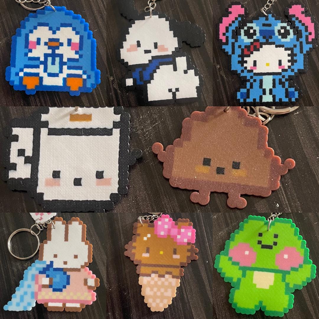 Pixel Art Character Keychain - Etsy