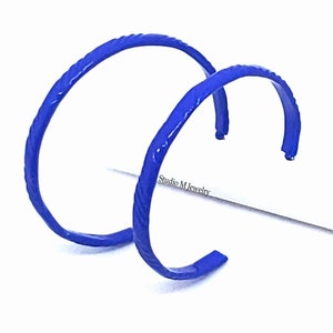 Blue Hoop Earrings, Navy Hoops, Bold Blue Earrings, Cobalt Blue Hoops, Minimalist Jewelry, Valentines Gift, Bold Color Hoop Earrings (E1055)