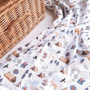 Natural Baby Blanket - Luxurious Organic Bamboo & Cotton Blanket for newbor - Vikings Baby Blanket - Viking Warrior Baby
