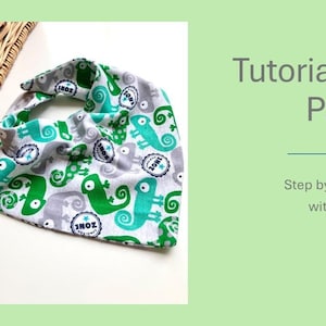 PDF Sewing pattern and instructions for baby bandana bib, homemade baby gift instructions, easy DIY tutorial baby dribble bib for beginner