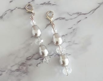 Handmade Crystal Beaded Zipper Pull~Purse Dangle, Keychain~Beaded  Bag Accessory