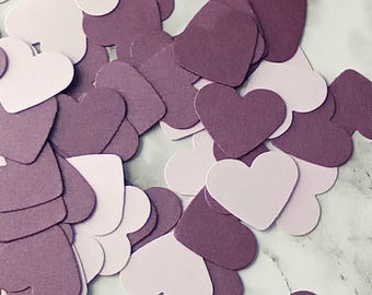 Purple & Lavender Heart Confetti~50 Piece Cardstock Embellishments