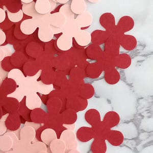Pink and Red Handmade Confetti~Flower Paper Embellishments ~Flower Party Decoration~Shower Decoration~Wedding Table~Flower Embellishments