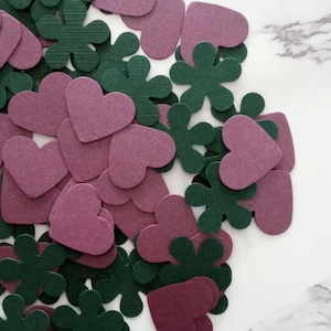 Flower and Heart Confetti~Wedding Decoration~Heart Party Decoration~Confetti 100 Pieces~Flower Paper Confetti~Card Embellishments