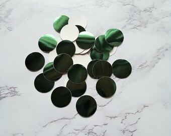 Foil & White Round Table Confetti~Circle Table Confetti~Reusable Green Circle  Confetti~Round Party Decoration~Green Wedding Decoration