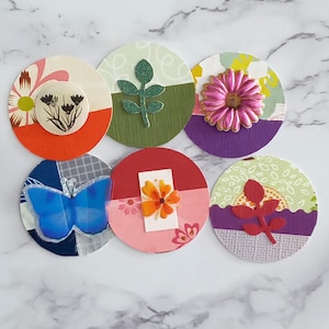 Paper Clusters~Snippit Clusters-Assorted Paper Embellishments~Craft Clusters~Junk Journal Embellishments~Paper Clusters Collage Set of 6