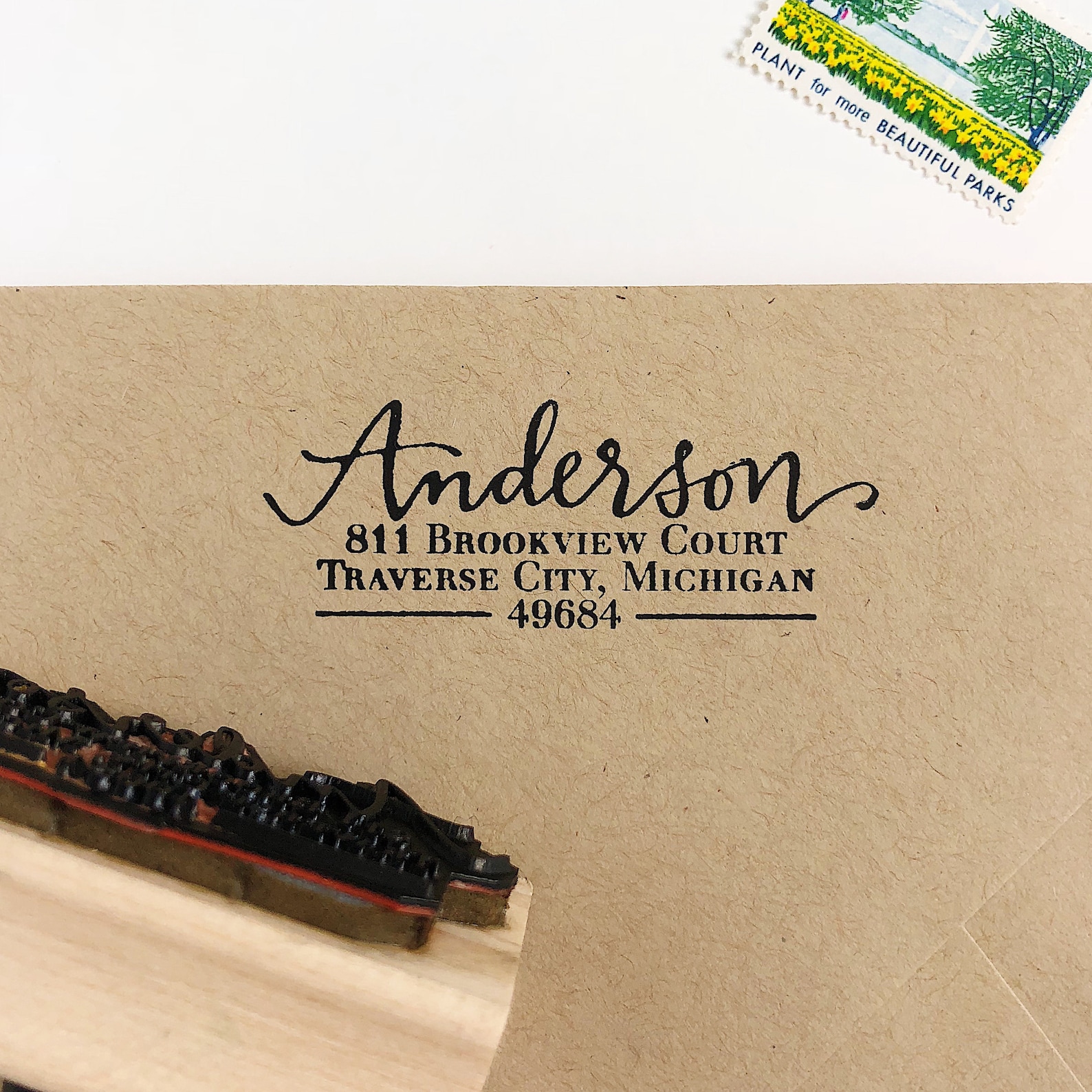 Return Address Stamp Personalized Calligraphy Stamp Etsy