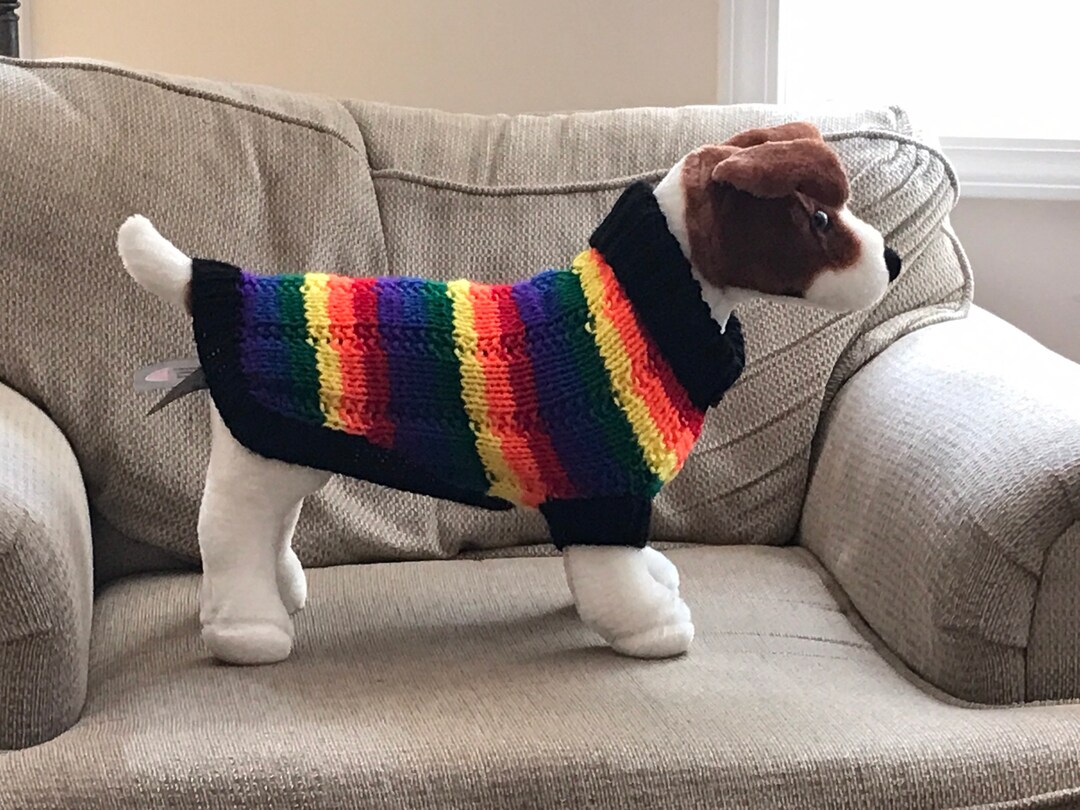 Rainbow Dog Sweater Etsy