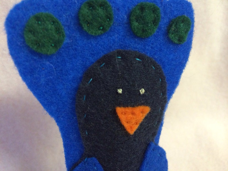 Peacock finger puppet