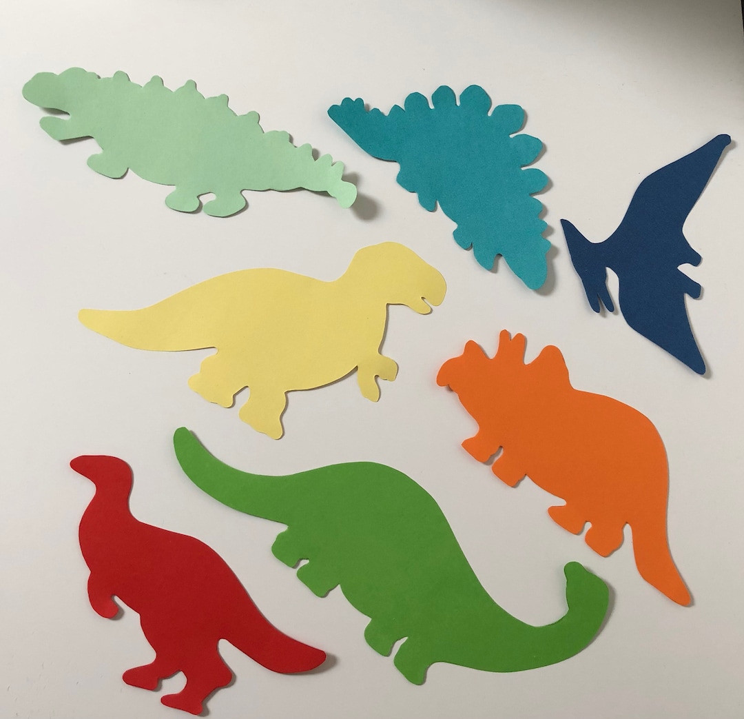 Dinosaur Card Shapes Set of 7 Craft Dinosaurs - Etsy UK
