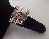 Vintage Sterling Silver Poison Ring Pill Box Locket Snuff Ring Secret Compartment Mexico 925 Man Woman Fine Jewelry Size 10-12 Adj. Signed