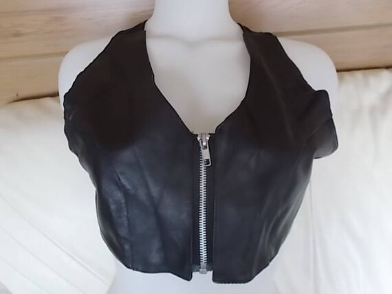 Leather Brahaltercrop Toplingeriedancerharley  Ridercowgirlbikerwesterngenuine Leather80'snew Old Stocksizeslg-xlreal  Leather 