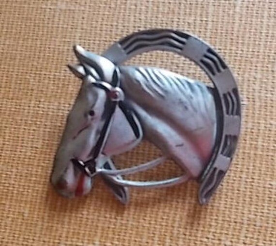 Beautiful~Vintage~old~Sterling~Silver~HORSE HEAD~… - image 4