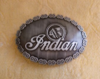 Vintage~INDIAN~Motorcycle~Belt Buckle~Motorcycle Accessory~Belts~Collectible~Biker Gift