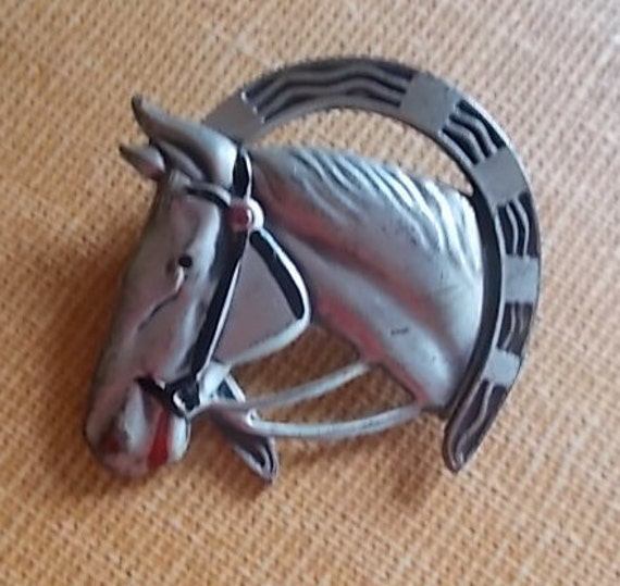 Beautiful~Vintage~old~Sterling~Silver~HORSE HEAD~… - image 2