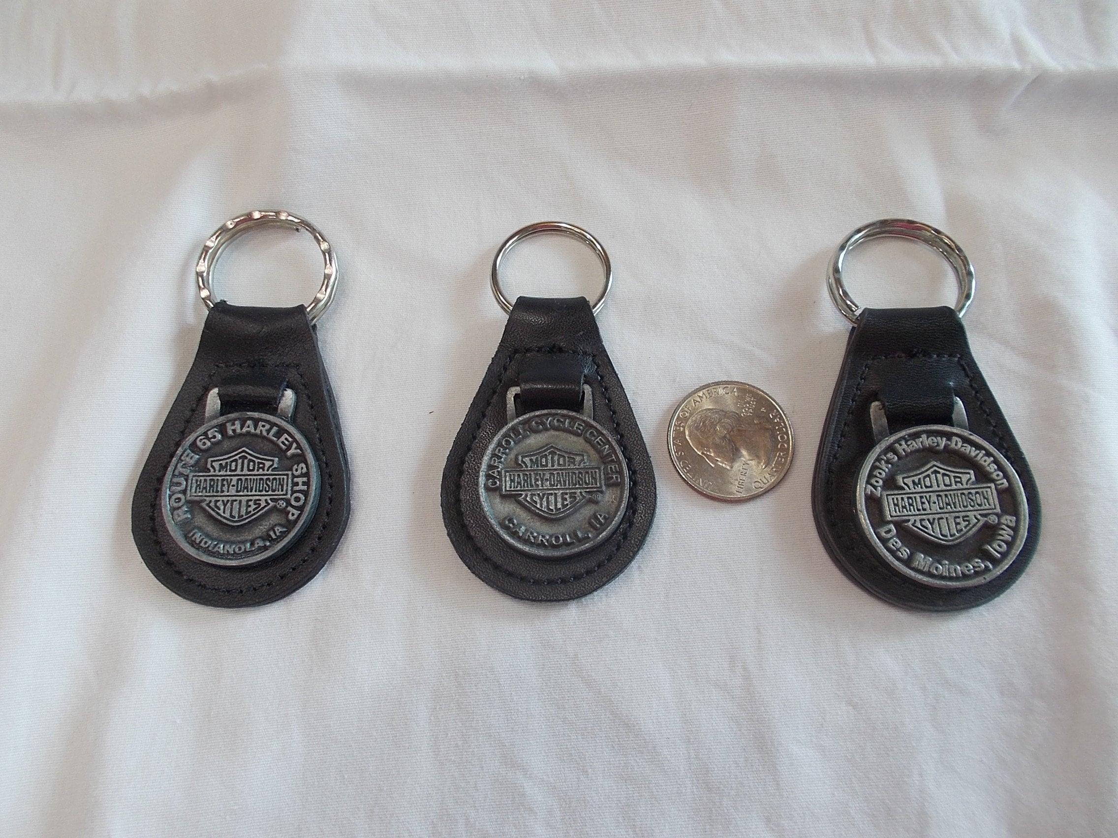 Harley davidson leather sale keychain