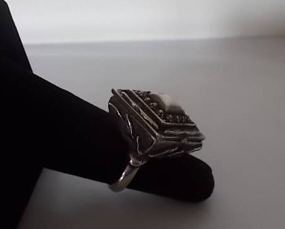 Vintage~Antique~Sterling Silver~Poison Ring~Unusua