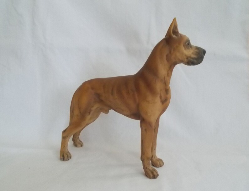 Vintage~Antique~Great Dane~Dog~Bisque~Statue~Figurine~1950/'s~Nice~Brindle~Numbered~Great Dane~Fine Art~Sculpture~GIFT~Dog Handler~6 12 T