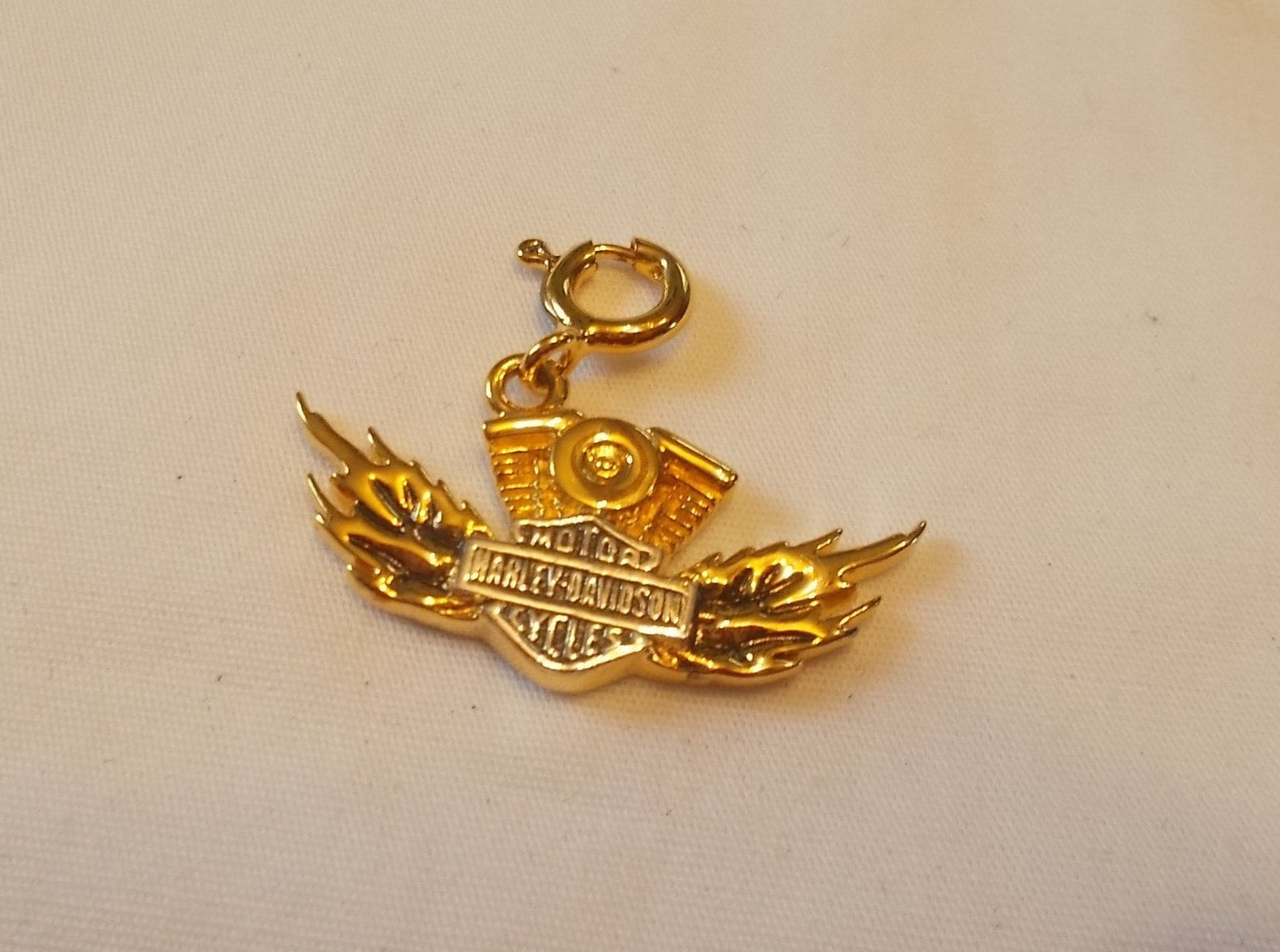 Gold harley davidson pendant sale